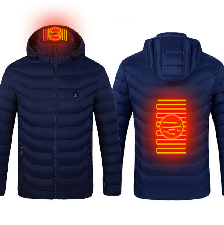 Winter Heated Jacket USB Electric Cotton Coat Zip-up For Men - Image 2